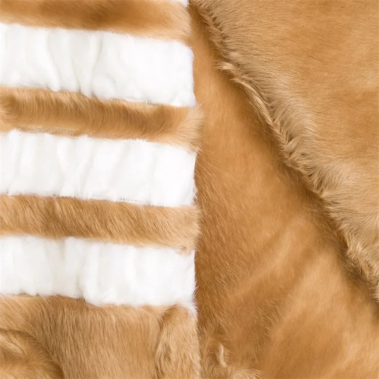 OEM custom a four-striped fur embroidered fashion faux fur over winter coat for men