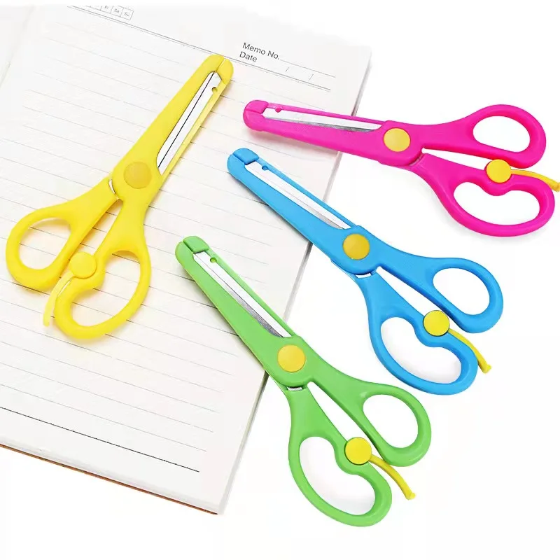 Wholesale Multicolor Preschool Training Scissors Children Safety Plastic Scissors  Art Craft Scissors