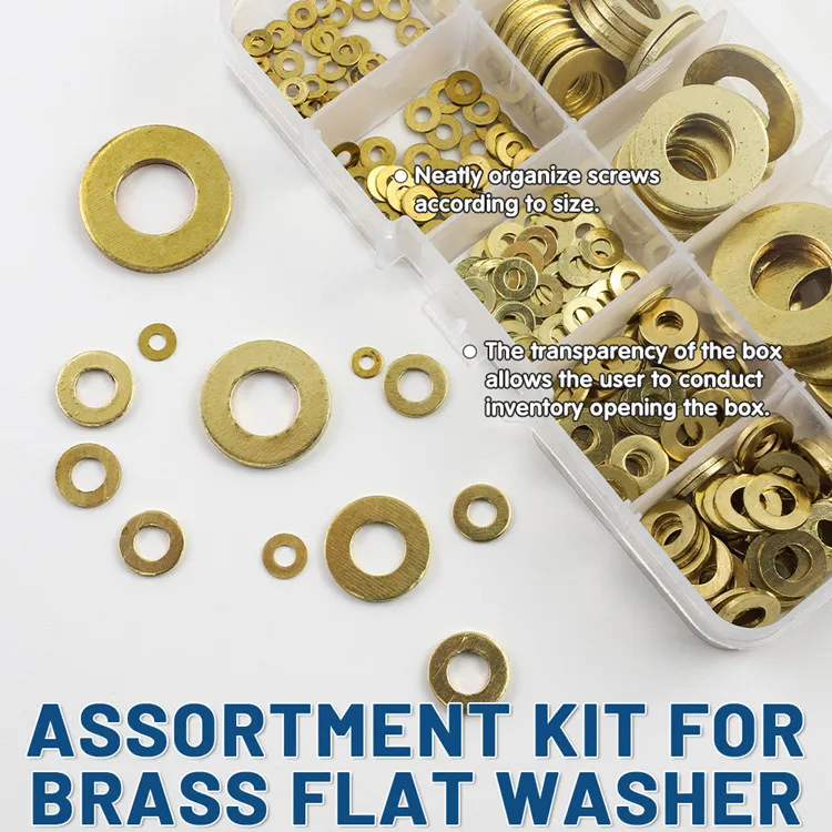 M2 M3 M4 M5 M6 M8 M10 M12 Plain Washer Assortment Kit Brass Washer