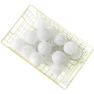 
3M white LED Cotton Ball Garland String Lights Christmas Fairy Lighting Strings for Outdoor Wedding Home Decoration 