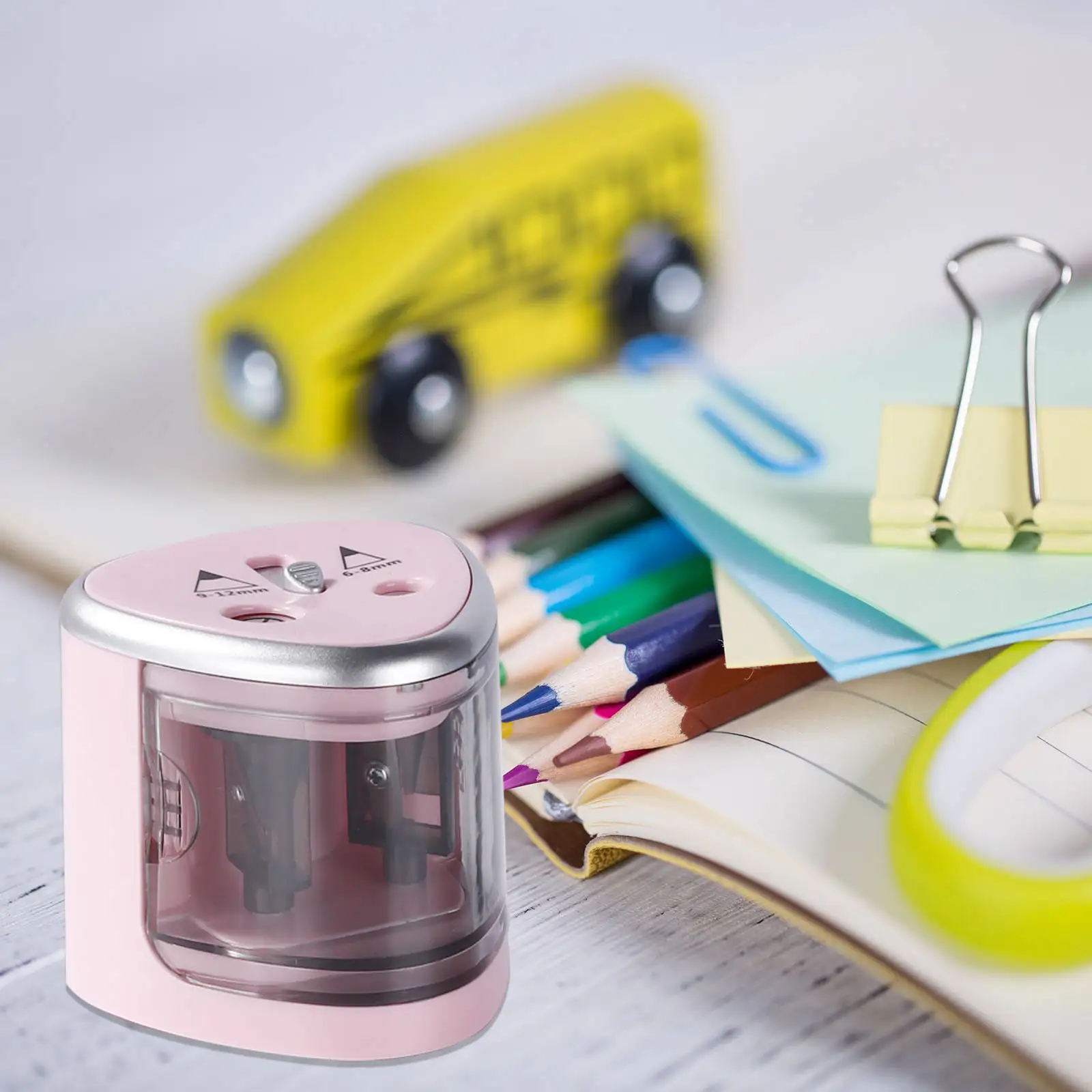 Hot Selling TENWIN Double Holes Electric  Battery Two Holes Electric Pencil Sharpener