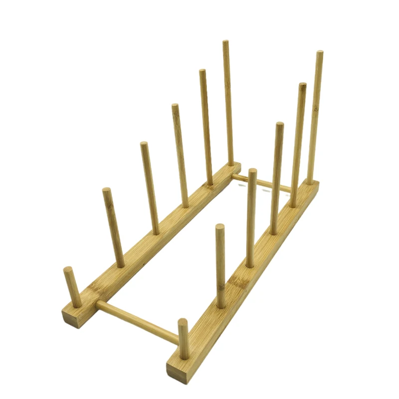 Стеллаж для хранения стаканов из натурального экологически чистого биоразлагаемого бамбукового дерева, 5 ячеек