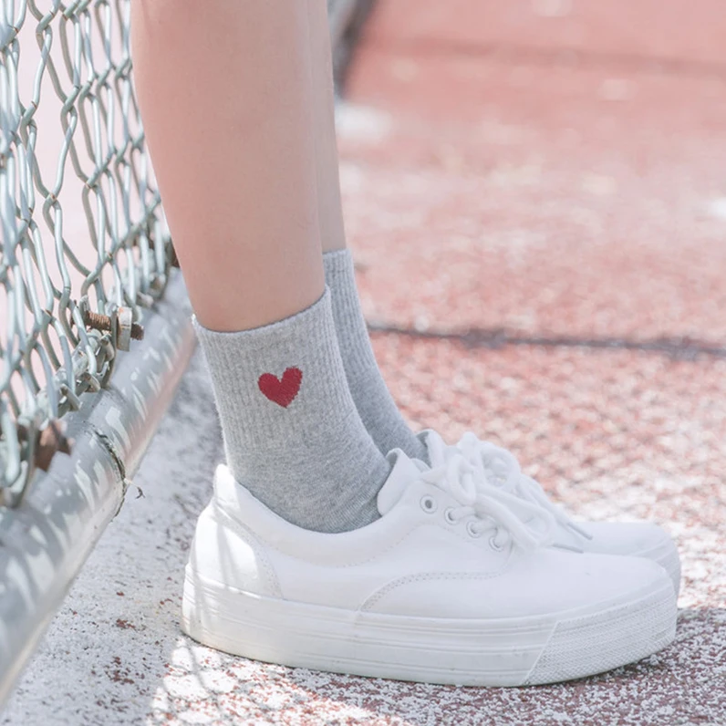 Cute Cotton Crew Funny Aesthetic Novelty Colorful Comfortable Warm Heart Ankle Socks Summer Women Teens Girls Socks