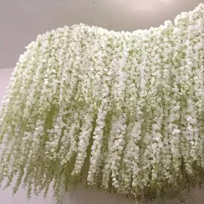 Home Ceiling Party Wedding Decoration Artificial Silk Flower Wisteria Hanging Hydrangea Vines Flower String