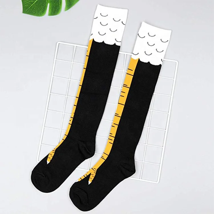 Funny Chicken Leg Knee Thigh High Gift Cartoon Feet Socks