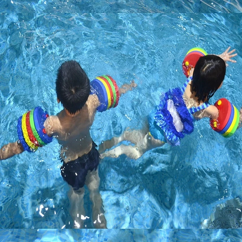 Kids Children Eva Foam Swim Discs Arm Bands Floating Sleeves Inflatable Float Baby Swimming Exercises Circles Rings