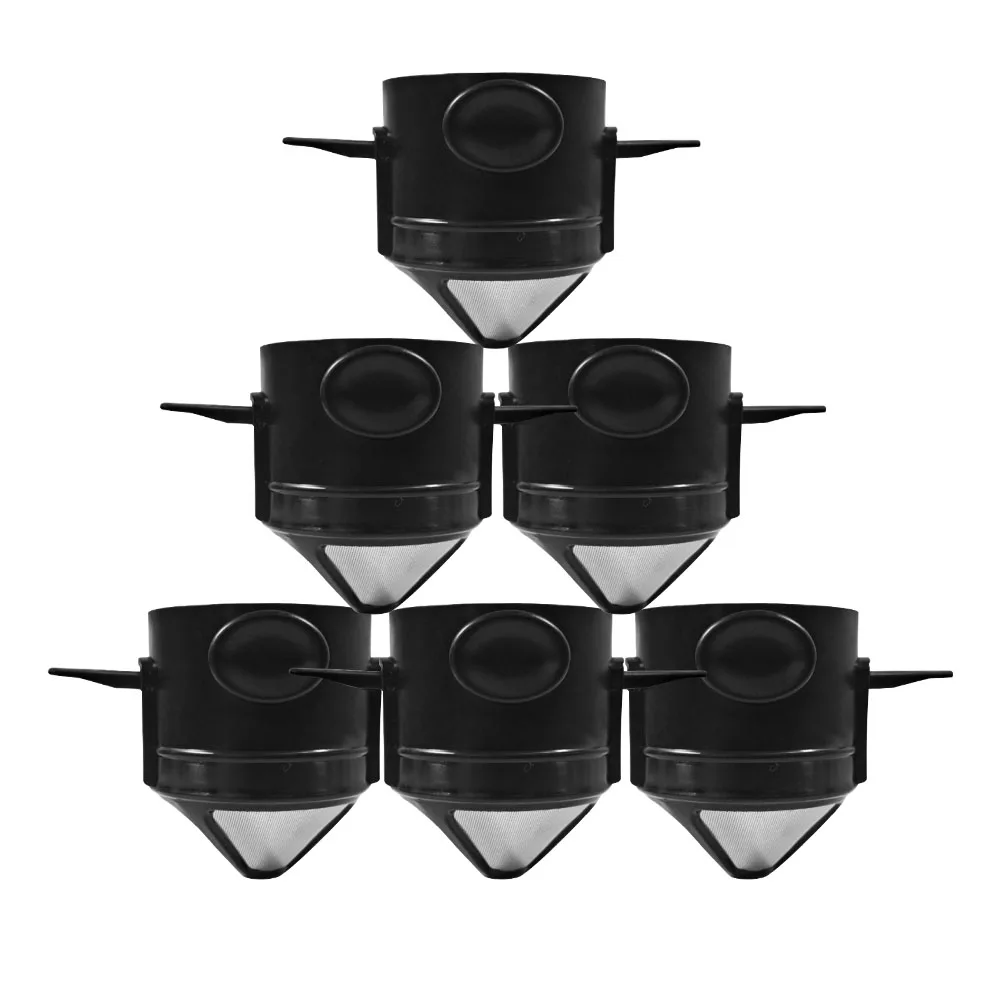 2022 Household Portable Reusable Stainless Steel Coffee Filter with Stand Holder, Washable Mini Coffee Dripper