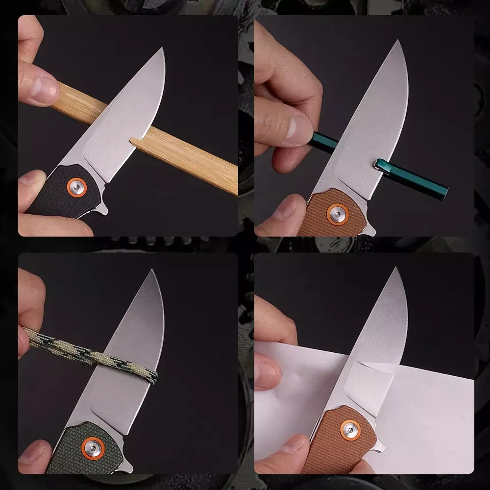 High Quality Delicate Micarta Handle Outdoor Camping Knife EDC Self Defense Folding Pocket Knife