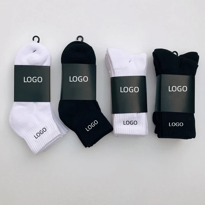 High Quality Low Moq Custom Logo Sports Unisex Athletic Ankle Cotton Custom Socks Men