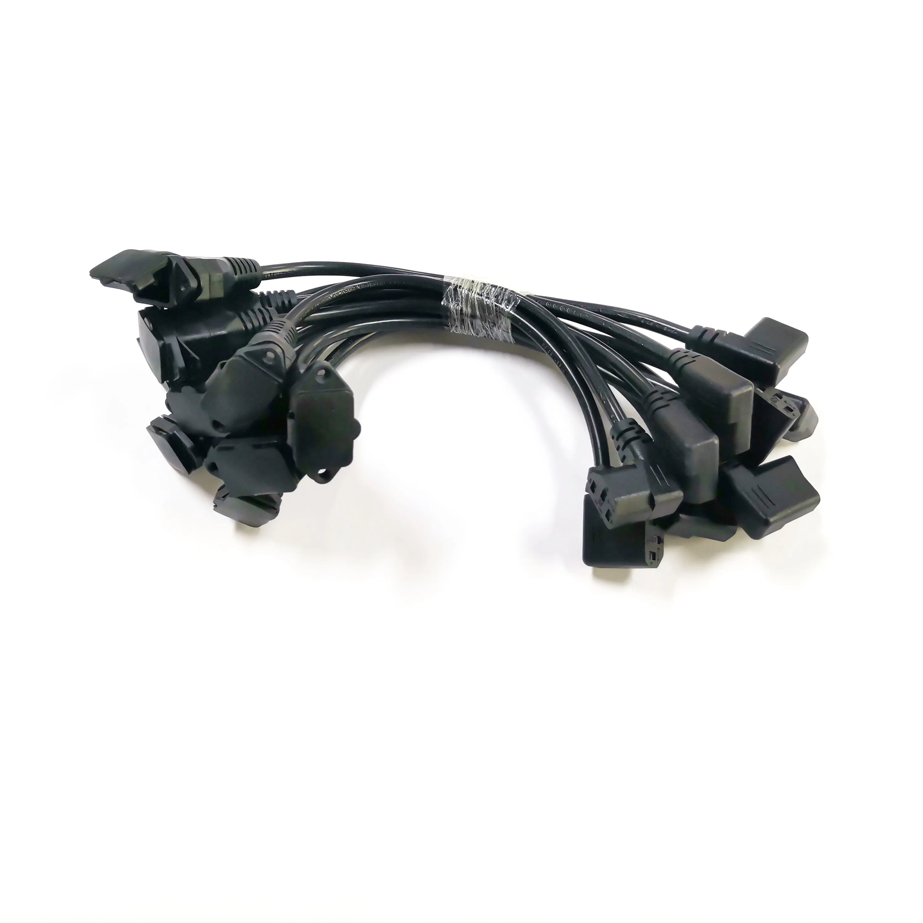 30CM 3X0.75MM2 right angled C13 to moutable C14 power cord with cover