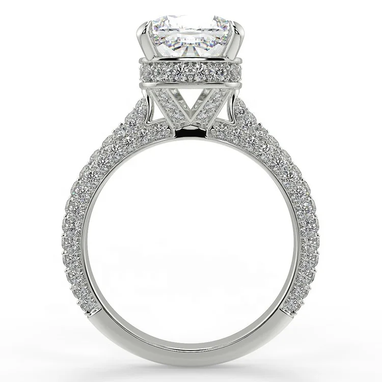 Wholesale Cheap Price 18k Solid Gols 2CT Moissanite Fancy Rings Jewellery Ring Saudi Arabia Gold Wedding Ring