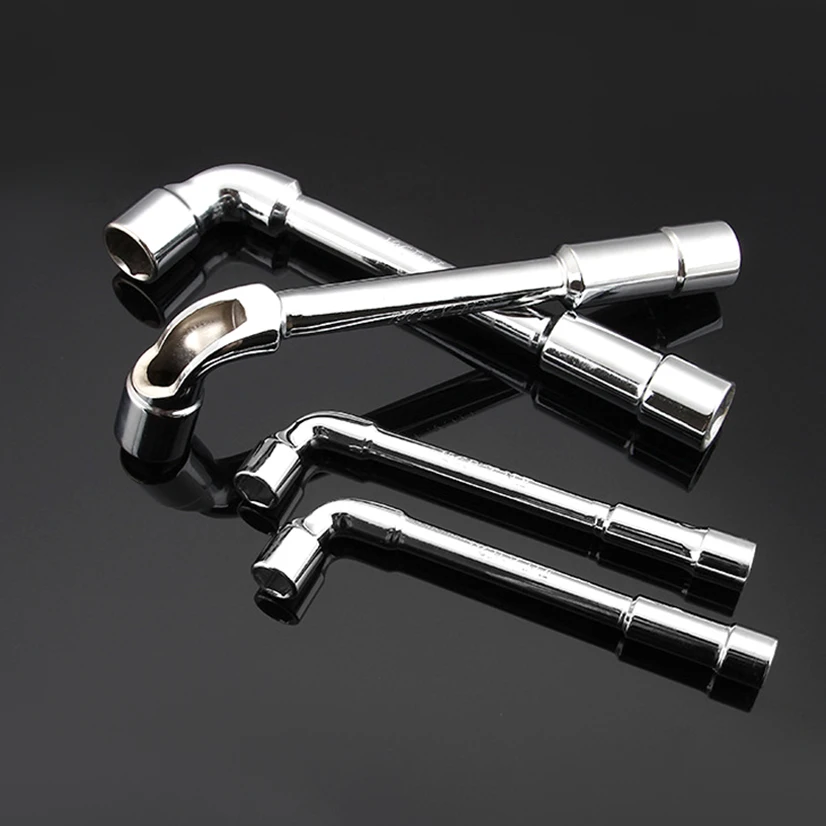 L-Shaped Angled Open Hex 6 point Socket Wrench, Double-Head Elbow for Mechanic Repair Tool