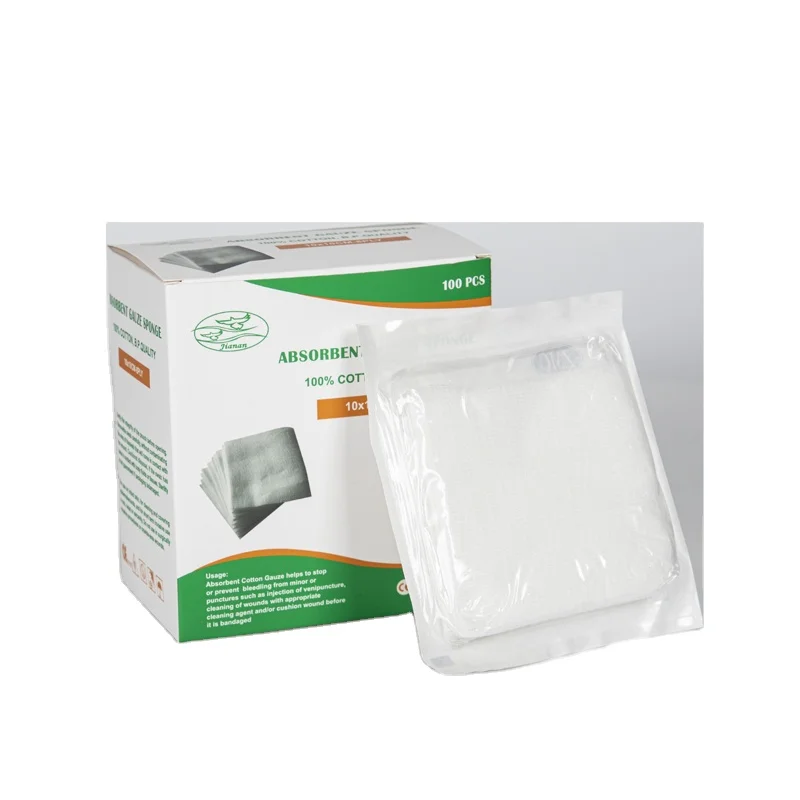100% Cotton sterile compresses gasa gauze sponge