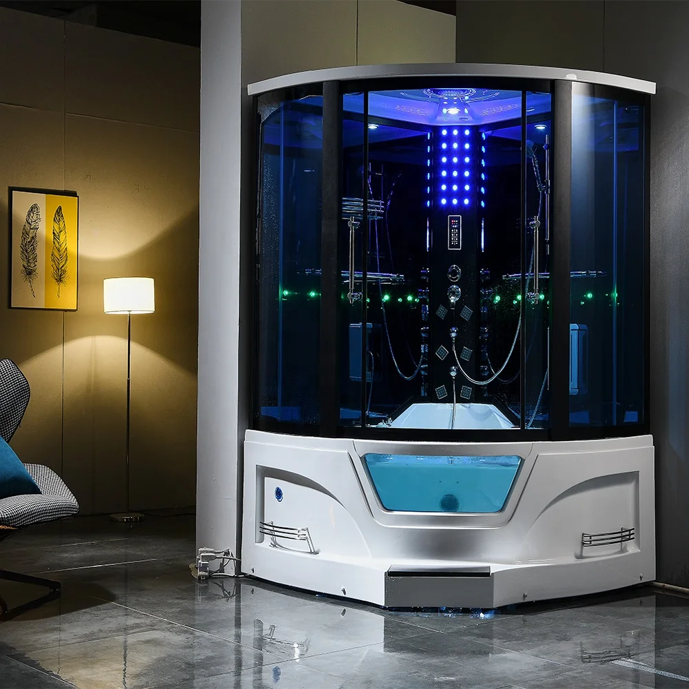 luxury jetted tub shower combo bathroom steam bath shower room with led light
