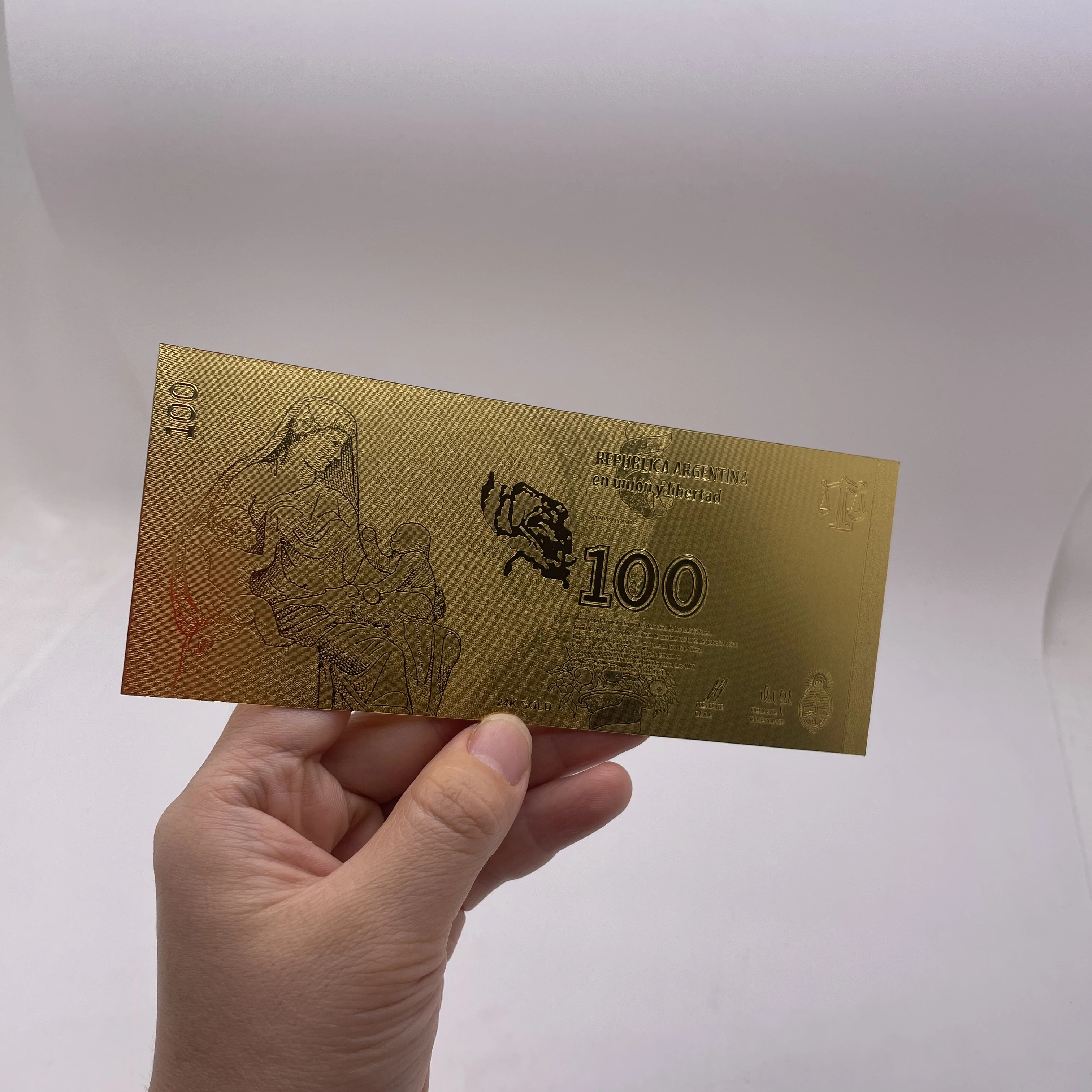 Free shipping Argentina money 100 ARS 24k gold plated foil banknote in stock