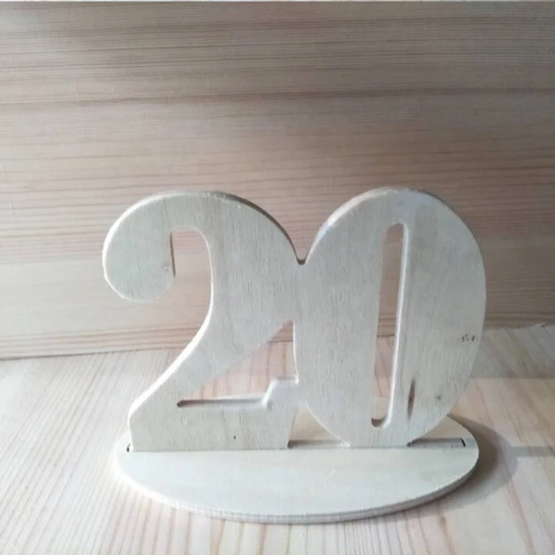 Laser Cutting Table Numbers 1-30 Wooden Weeding Table numbers With Holder Base