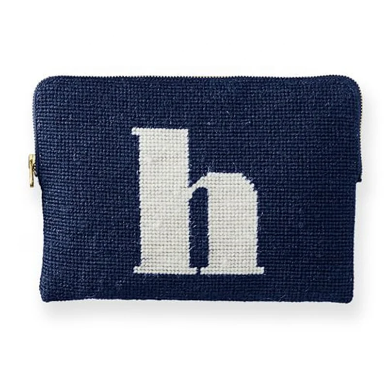 Personalized Initial Needlepoint Clutch Wallet Custom