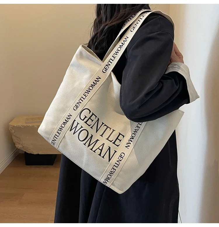 Женская Холщовая Сумка на одно плечо с принтом текста заказ Большая вместительная сумка для покупок открытом воздухе ручная поездок работу студентов
