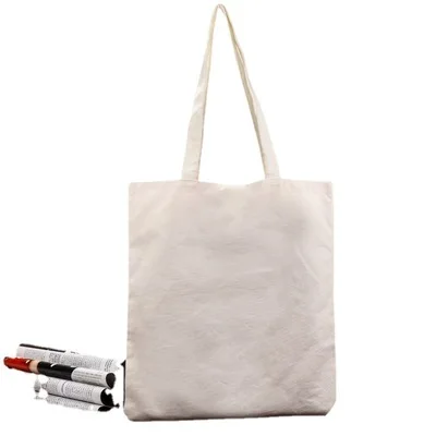 Reusable large capacity shoulder shopping bag 100% Natural cotton Canvas tote bag of great quality