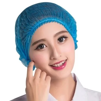 Anti-Dust Head Cover Mob Cap Non Woven PP SMS Elastic Disposable Cheap Strip Bouffant Clip Cap