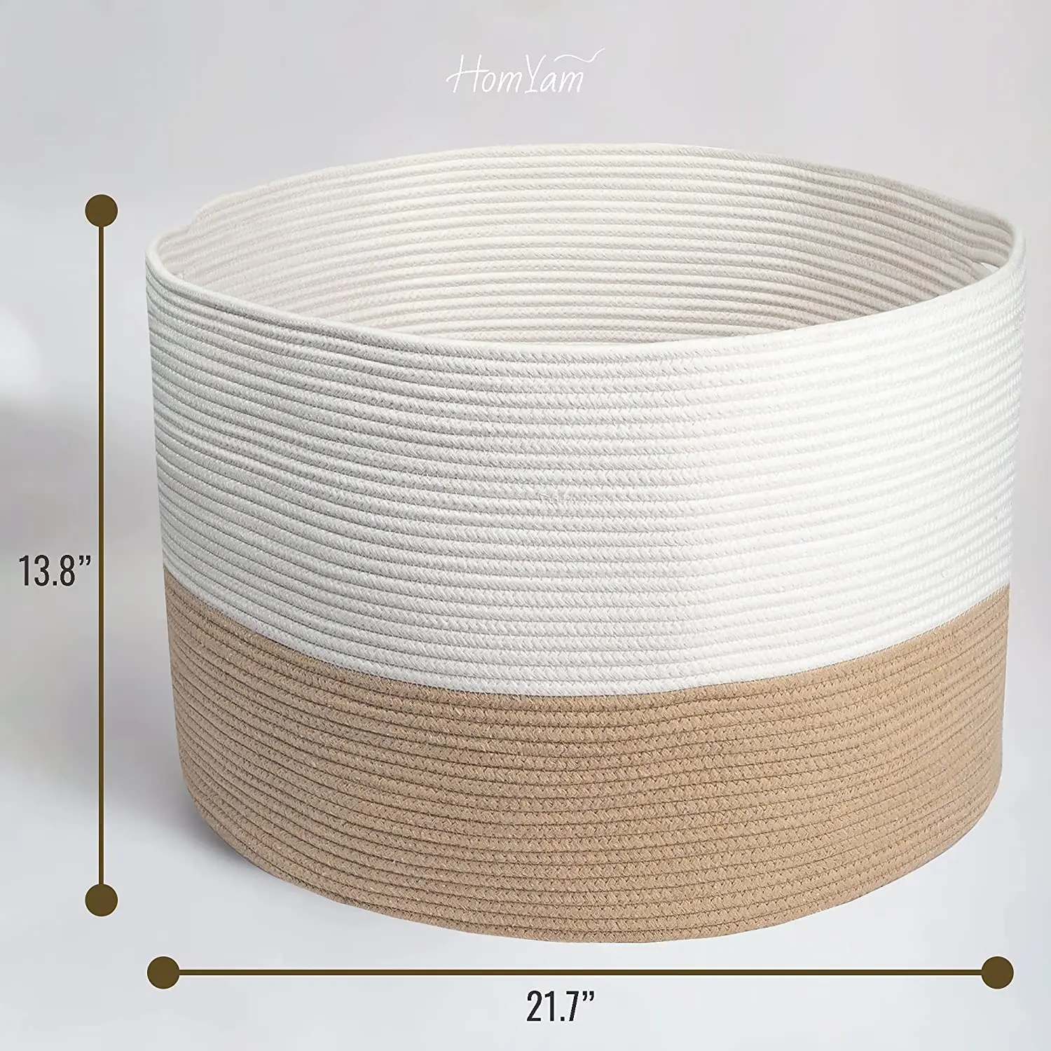 Woven Large Cotton Rope Basket Natural Clothes Storage Basket Baby Laundry Basket