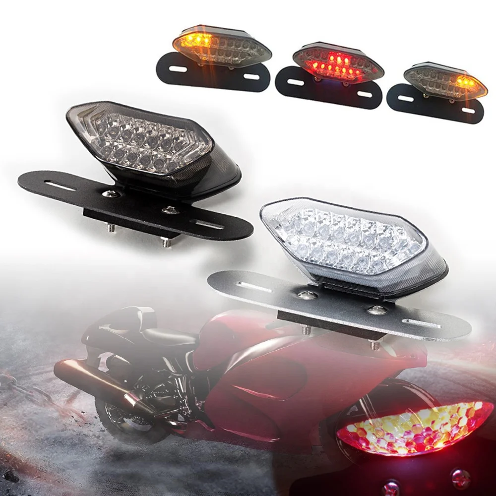 Universal 12V LED Motorcycle Motorbike LED Tail Light Flow pattern Turn Signal license plate lamp motorcycle led rear light