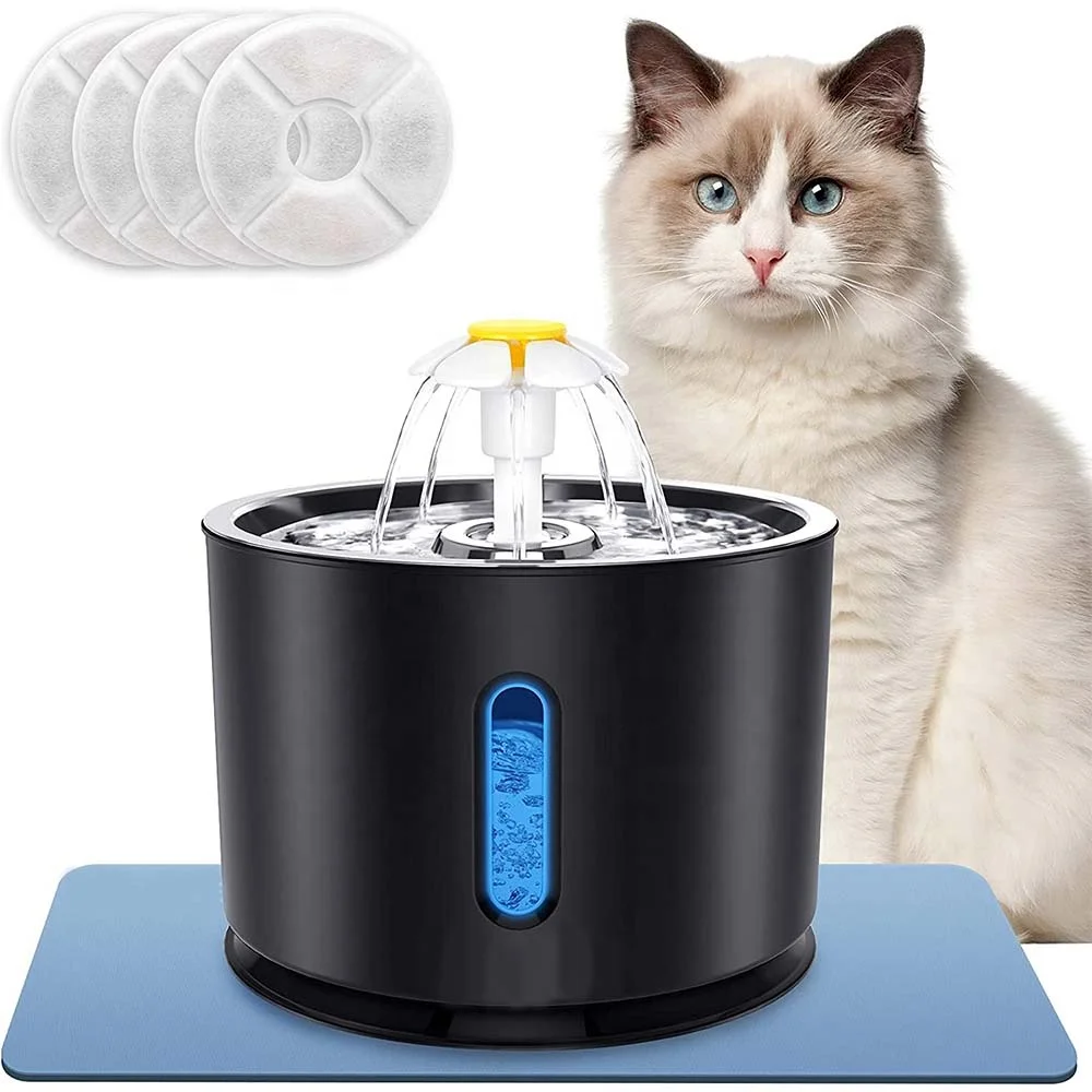 OEM Cat Drinking Fountain Auto Noiseless Filter Cat Flowing Water Fountain Automatic Cat Water Dispenser Pet Water Fountain