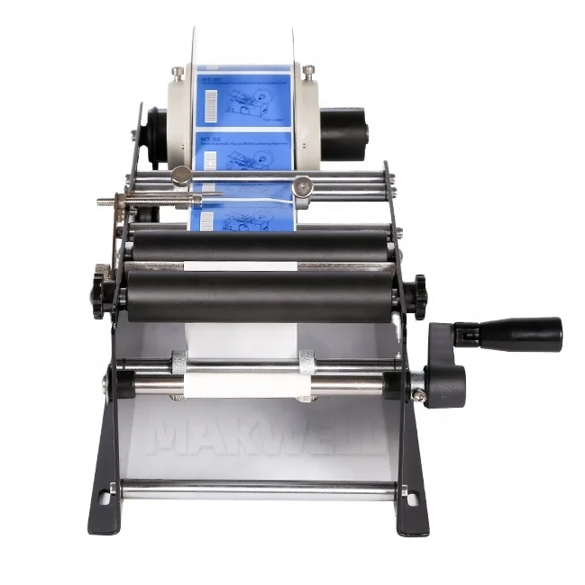 
MAKWELL Manual Labeling Honey Juice Wine Round Bottle Labeling Machine for Plastic Bottle 