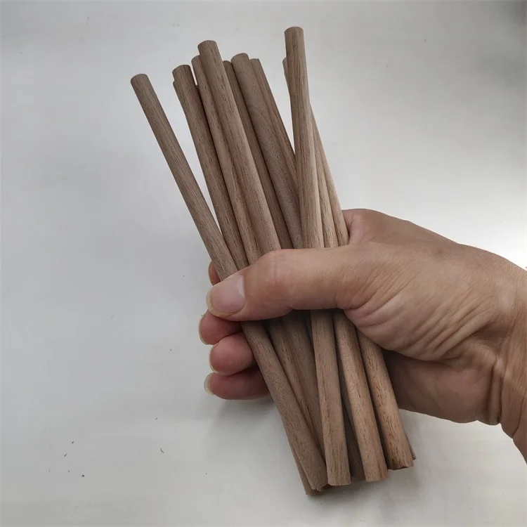 Dia 8mm long180mm black walnut wood round dowel solid wood sticks customized wooden sticks