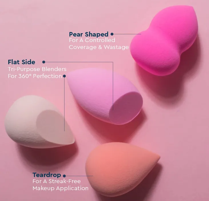 Высококачественные губки для макияжа в пластиковом футляре