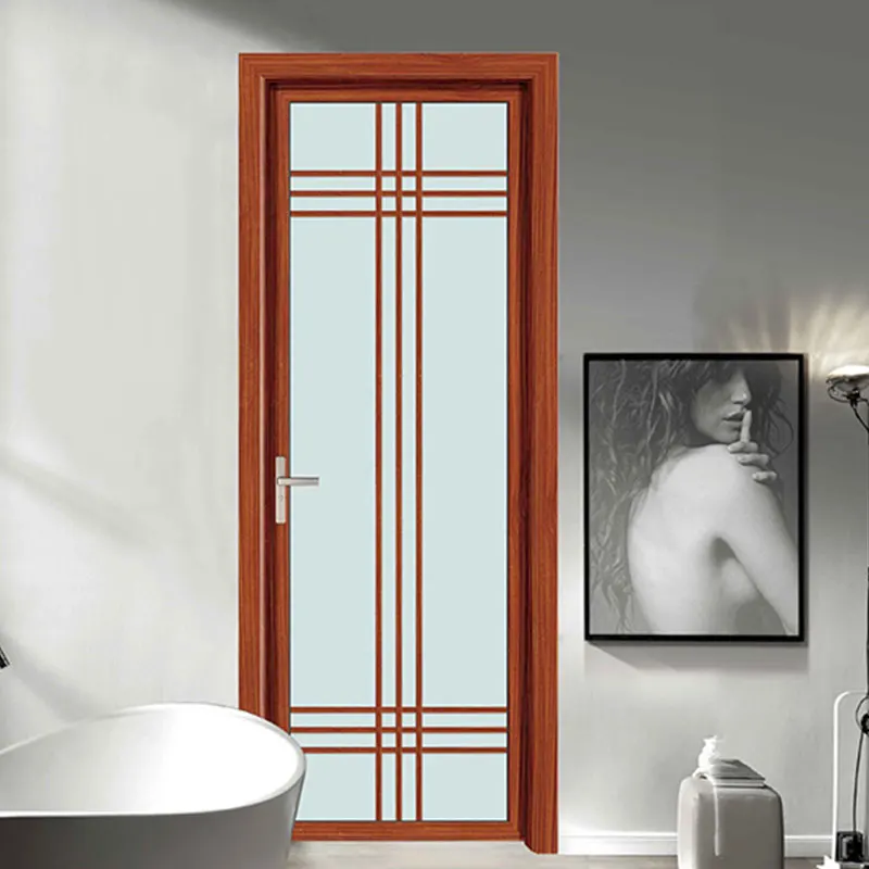 Modern bedroom aluminum casement Doors Commercial Aluminum Storm Double Tempered Glass Swing Door