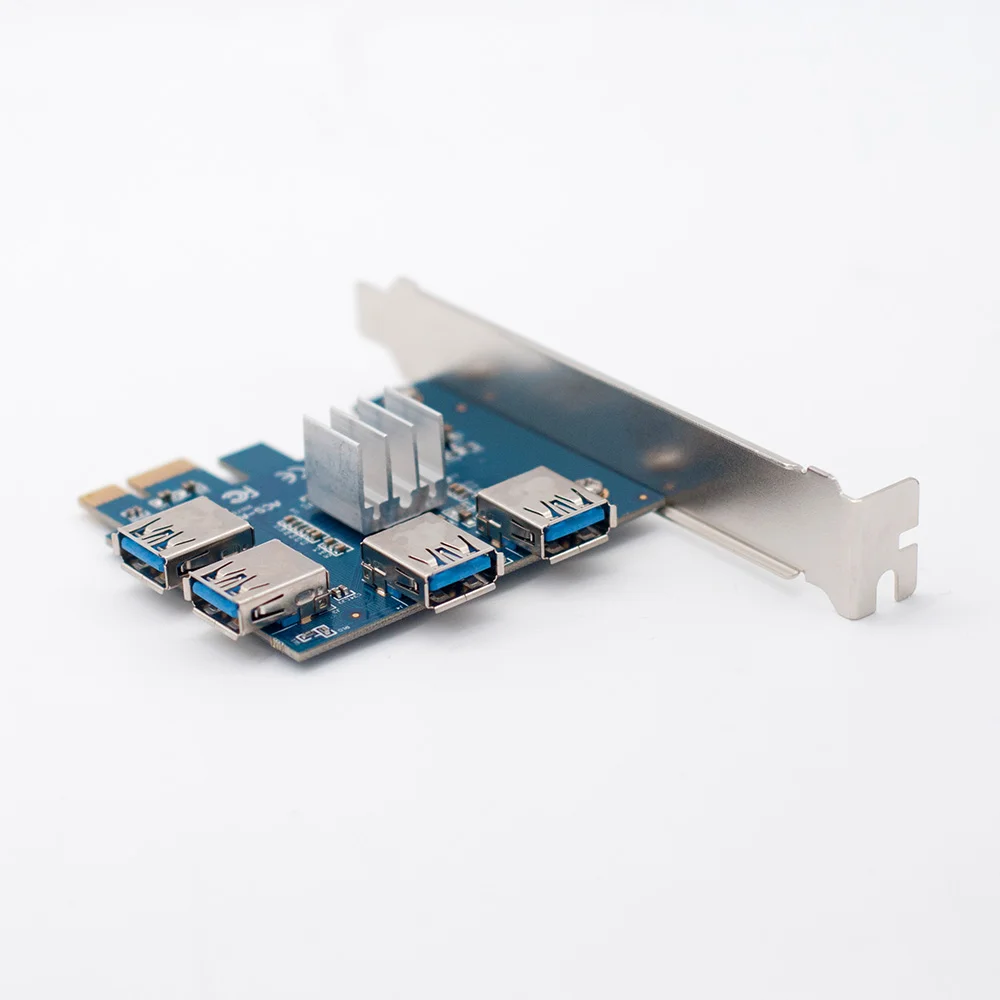  Высокая скорость Pcie Riser Card Board 1 до 4 USB3.0 конвертер мультипликатор Расширение карты адаптер для биткоина