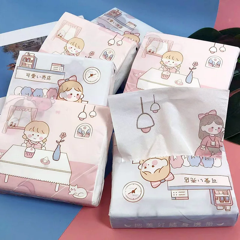 Wholesale Super Quality Carry Out Colorful Printing Design Pre Folded Wedding Colored Paper Napkins