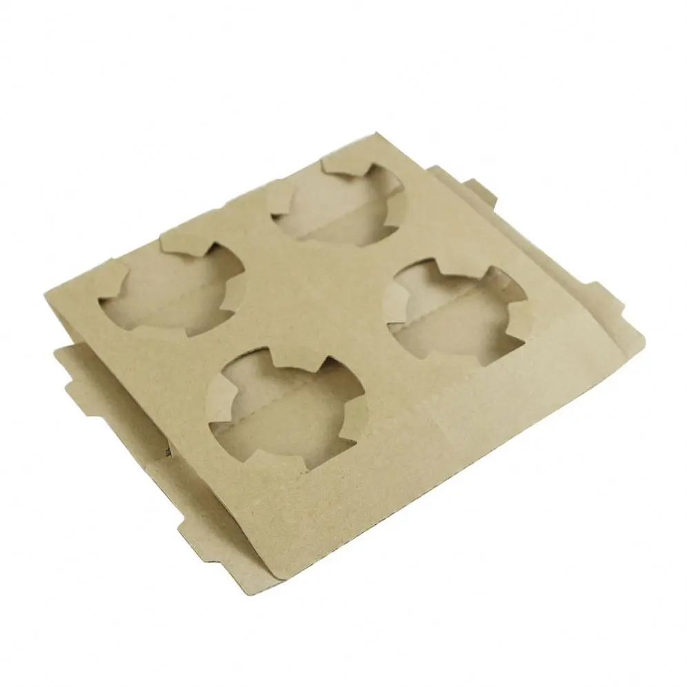 Durable Cardboard Takeaway Coffee Paper Cup Holder Eco-friendly  Disposable Cups & Saucers Stocked