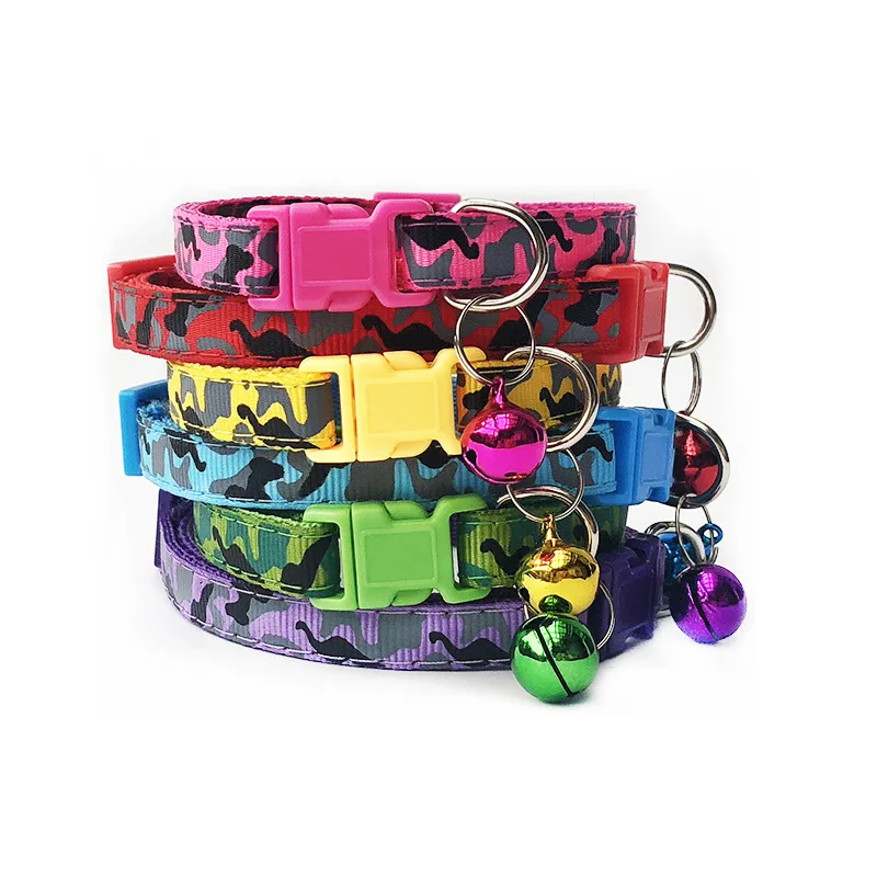 Pet Necklace Patch Collar Camouflage Print Adjustable Pet Collar for Dog Cat Puppy S/L 2 Sizes