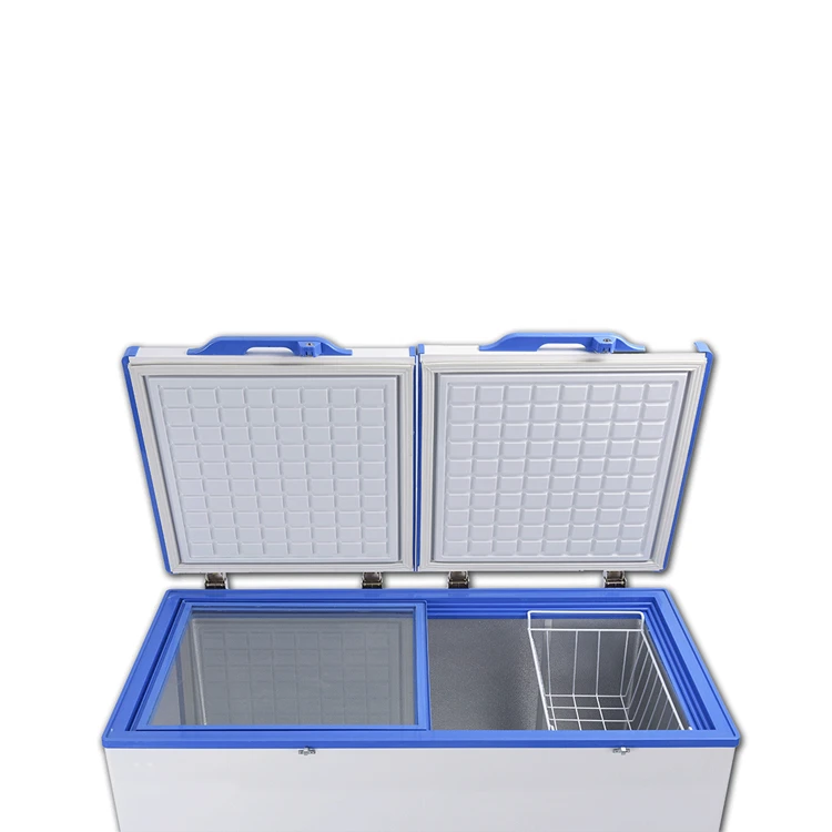 358 liters solar battery powered refrigerator dc 24v deep chest freezer
