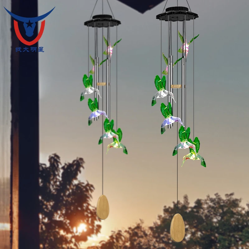 Campanula Hanging Iron Crafts Bells Hanging Living Bed Home Outdoor Garden Decor Solar Wind Chimes