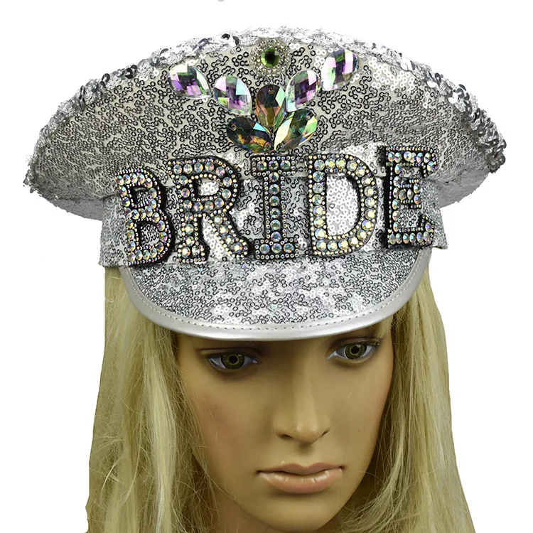 Wholesale Sequins Bride Captain Hat Bridal
