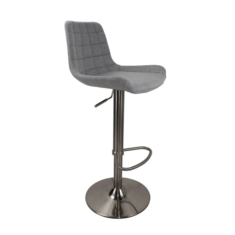 Wholesale Modern Design Adjustable Height Swivel Comfortable Linen Bar Stool with Backrest
