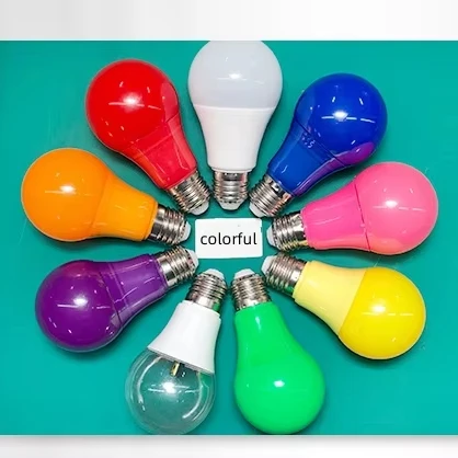 LED color Plastic-coated aluminum bulb A50 A60 Color A bulb atmosphere night light bulb
