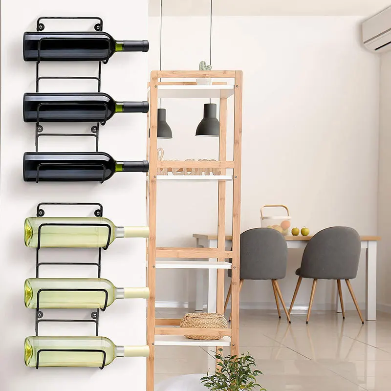 Wholesale Wall Metal Wine Display Rack Kitchen Racks And Holders Wine Holding Rack