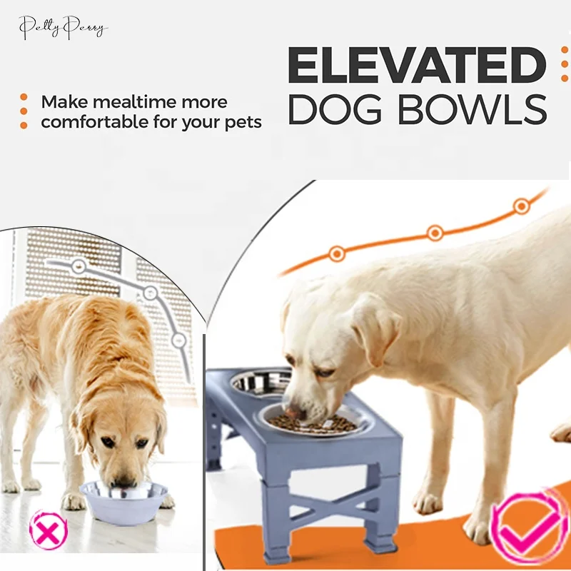 Anti-Slip Stand Raised Dog Feeder Elevator With Stainless Steel And Slow Blow