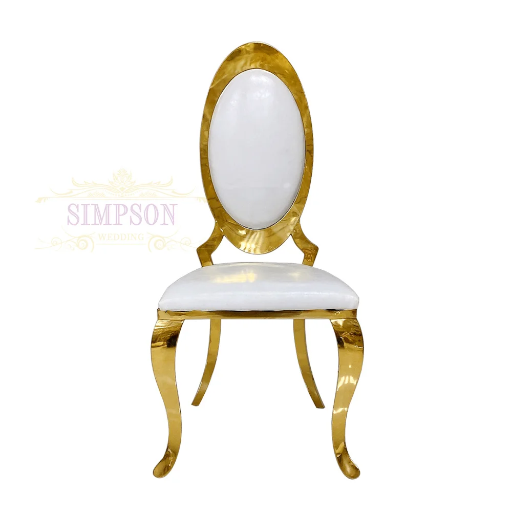Hotel chair restaurant gold and silver event stainless steel wedding dining chair