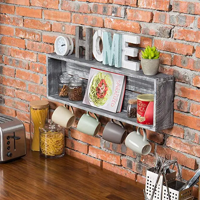 
Lufan wall type old gray wooden, cup holder wall shelf, cabnit, know down, book shelf 