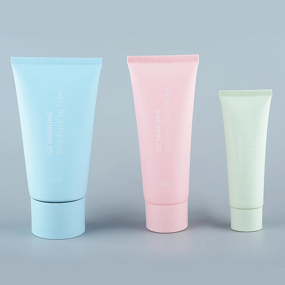 empty lady skin care facial cleanser packaging container round shape cosmetic packaging face wash tube