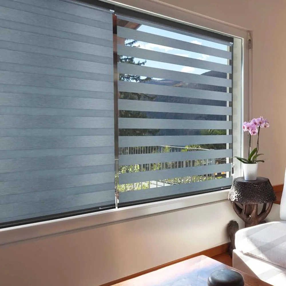 Cream colored L-shaped aluminum alloy blinds for study and office