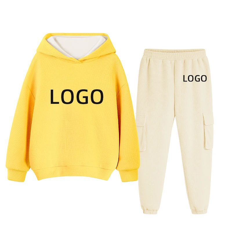 New color logo Clothing Boy Plush Slippers Long Sleeve Workout Set Little Coats Boutique Girl 2022 Kids Winter Clothes
