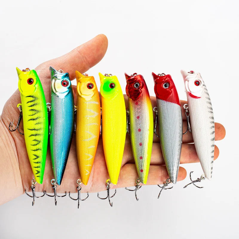 ZHUO RUN Wholesale 9.5cm 12g 10 Colors Strong Hooks Floating Bait 3d Lure Eyes Popper Fishing Lures Minnow Bait Bionic Bait
