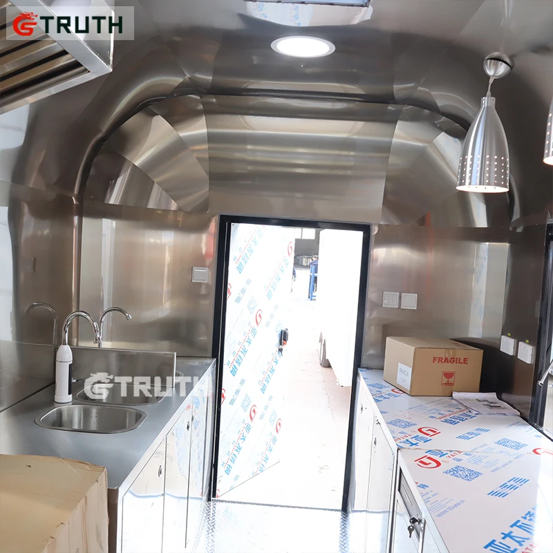 TRUTH mobile food carts Mobile Stainless Steel square outdoor concession pizza fryer griddle truck Bakery Food Truck