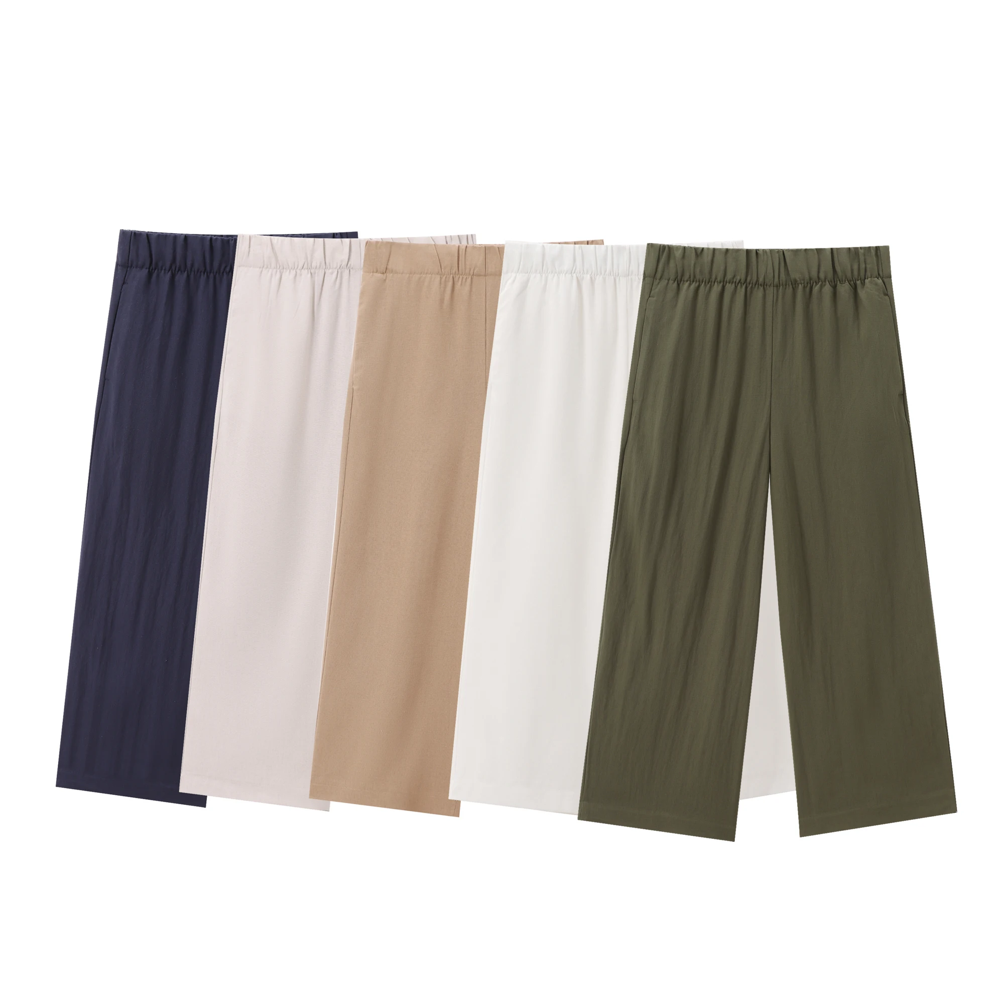 5 colorway elastic waist solid color hot sale casual fashion trousers pants for women